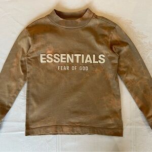 Essentials Brown Crewneck Sweatshirt with Embossed Neck Label